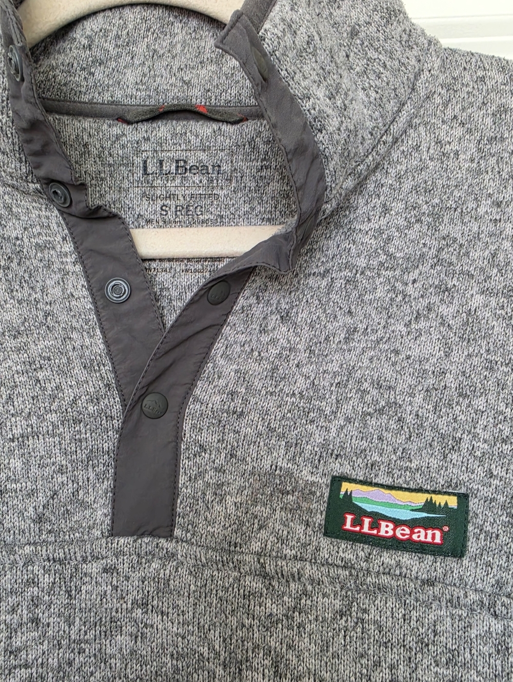L.L.Bean Fleece Snap Pullover Gray Men’s Small Slightly Fitted Outdoor Gorpcore - Picture 4 of 7